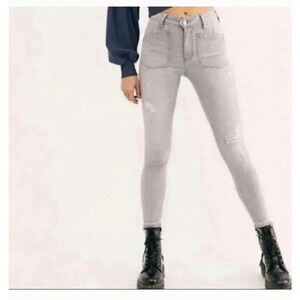 We The Free Gray Straight Leg Jeans